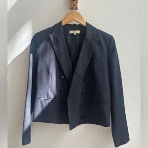 Sandro pinstripe jacket size 36 navy